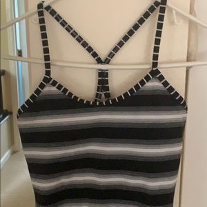 striped lined lulu workout tank